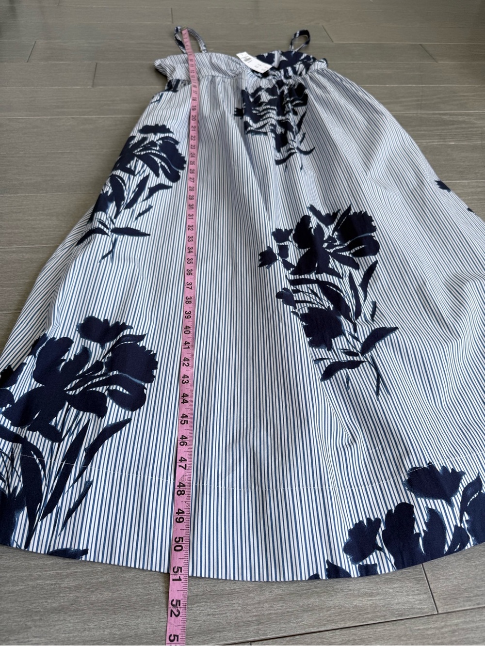 Abercrombie & Fitch Sweetheart Babydoll Maxi Dress Blue Floral Stripe NWT M P - Picture 16 of 16
